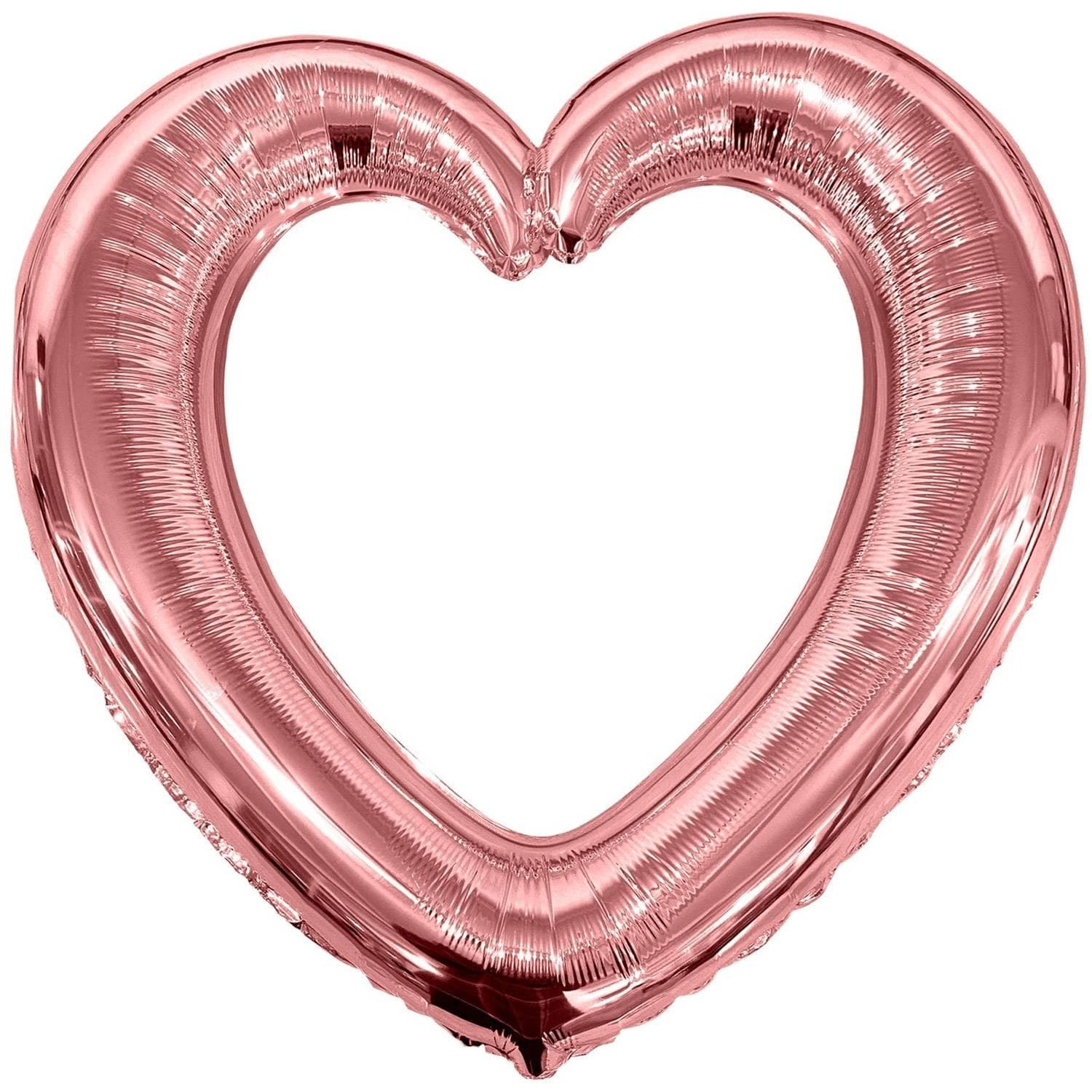 Cadre PhotoBooth Gonflable COEUR 61x63cm, ROSE GOLD Coeur